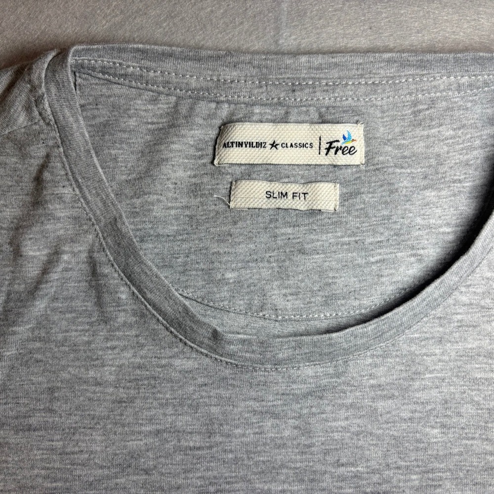 Altinyildiz Classics Slim Fit Geometric Graphic T-Shirt Men's S Gray - Picture 5 of 15